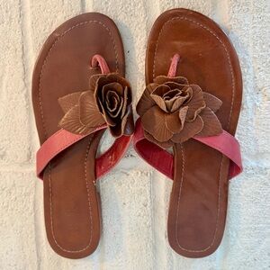 Colin Stuart Brown and Pink Floral Sandals